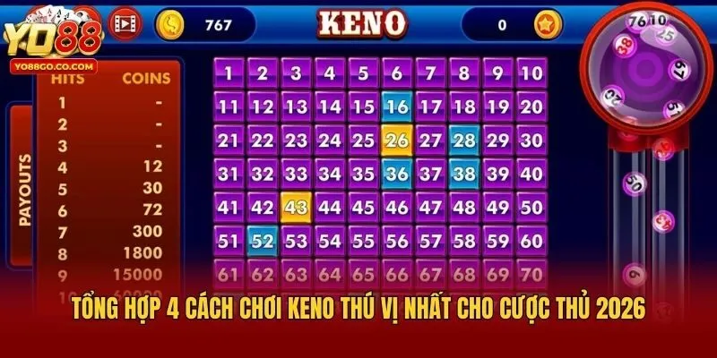 Tổng hợp 4 cách chơi Keno thú vị nhất cho cược thủ 2026